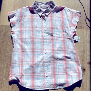 Rider’s by Lee Indigo Women’s Short Sleeve She’ll Pink Plaid Woven Shirt